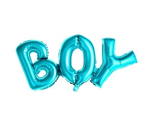 Balon foliowy BOY błekitny urodziny roczek chrzest
