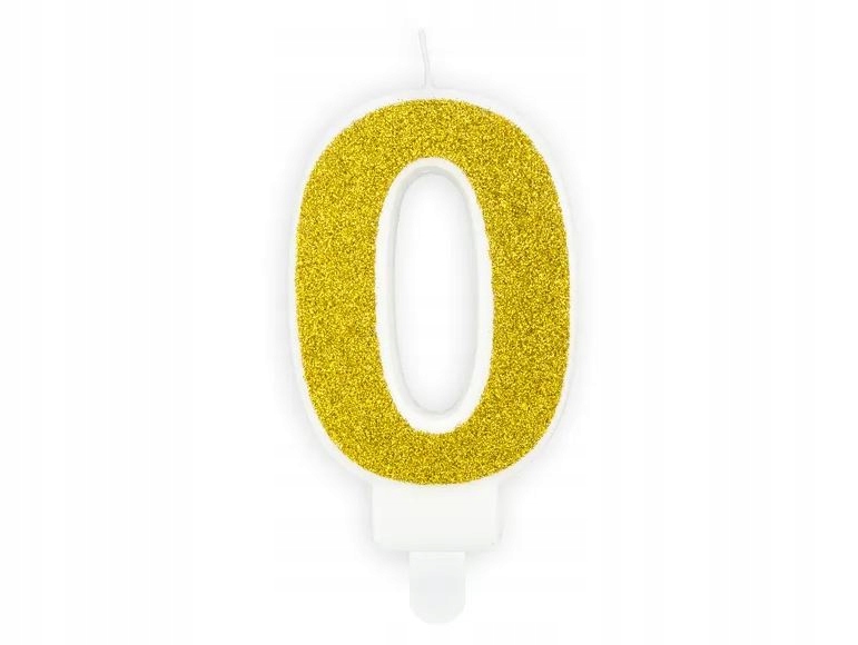 Świeczka urodzinowa świeczki cyferki numerki 0 złota ZŁOTO