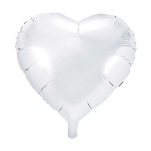 Balon foliowy foliowe SERCE serca BIAŁE white