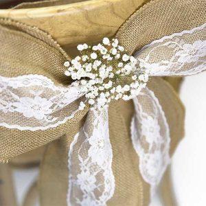 Taśma jutowa z koronką SZARFA na krzesło krzesła