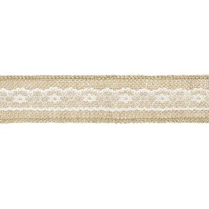 Taśma jutowa z koronką JUTA koronka 5m kokarda