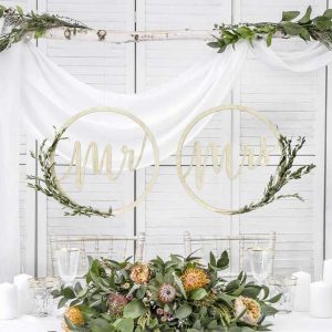 Koło drewniane ZAWIESZKA okrągła Mr Mrs tło 38cm