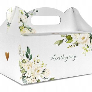 Pudełko na ciasto weselne biały