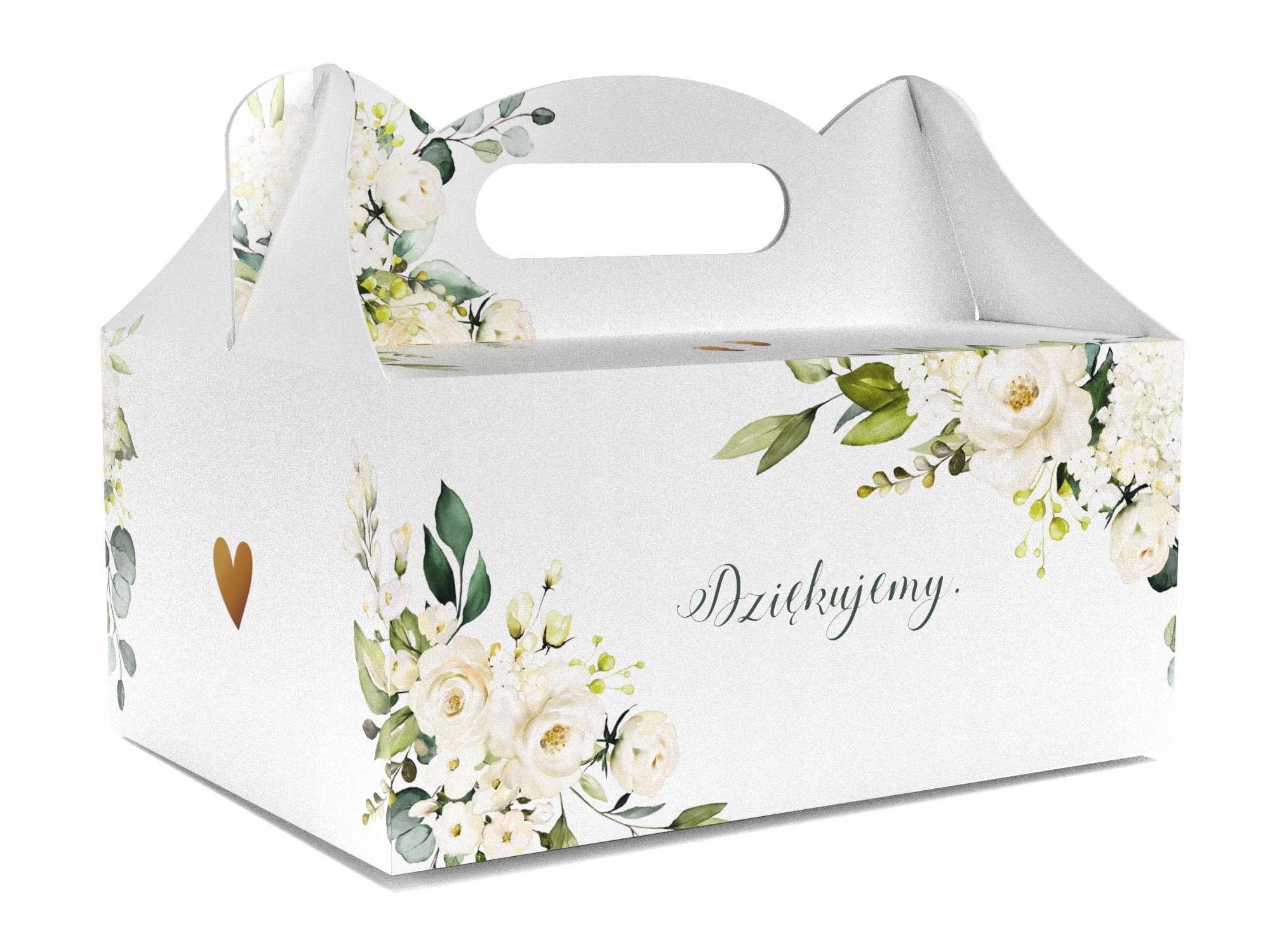 Pudełko na ciasto weselne biały