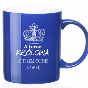 Kubek z grawerem nadrukiem NIEBIESKI z logo