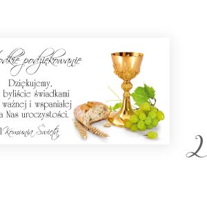 Etykiety naklejki na ciasto podziękowanie KOMUNIA