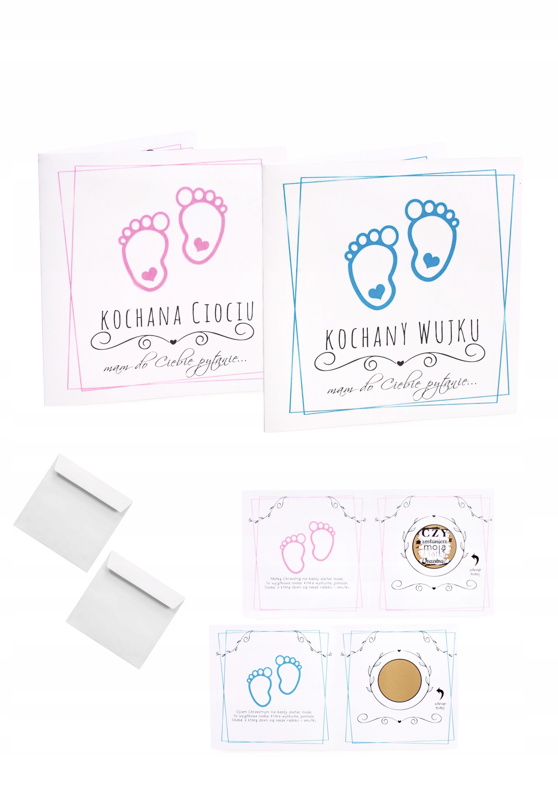 Prośba dla chrzestnych od dziecka ZDRAPKA 2 szt