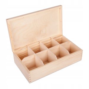 Skrzynka na herbatę herbaciarka 8 przegrody HERBAT