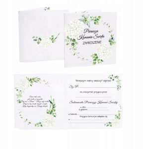 ZAPROSZENIE zaproszenia na Komunię KOMUNIJNE 5szt