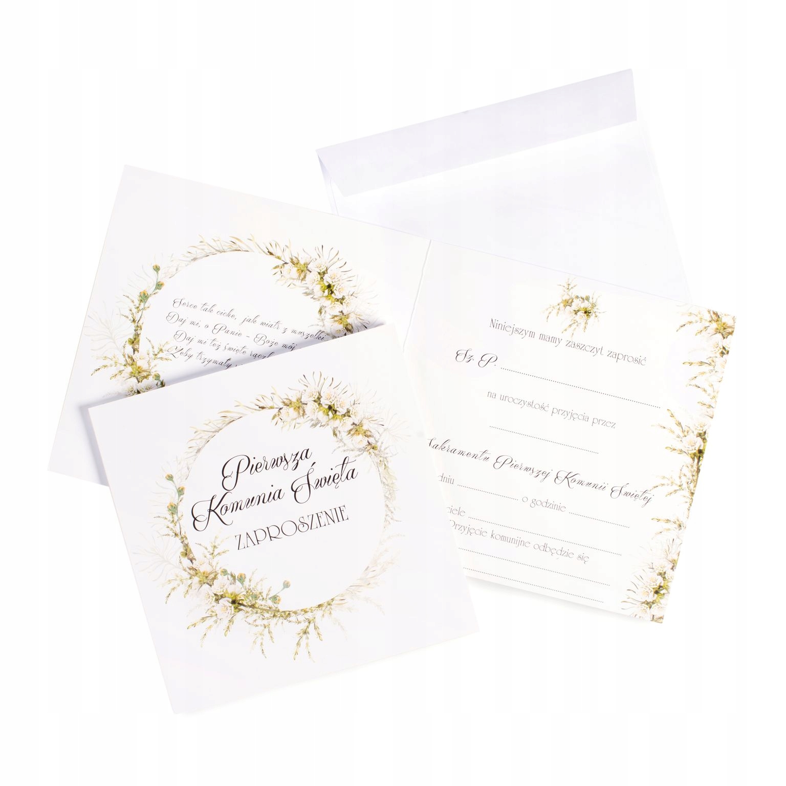 ZAPROSZENIE zaproszenia na Komunię KOMUNIJNE 5szt