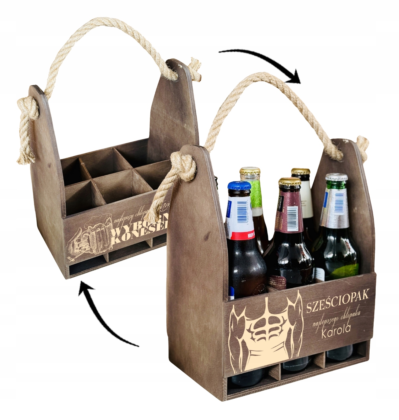 PREZENT upominek Na Dzień CHŁOPAKA NOSIDŁO NA PIWO skrzynka bejca + GRAWER