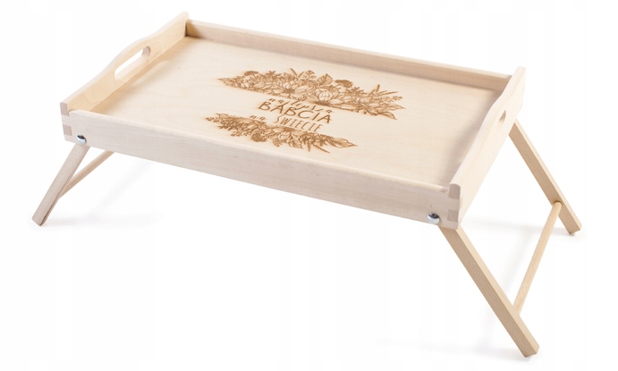 Stolik śniadaniowy taca deska do łóżka grawer