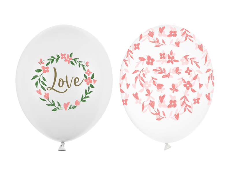 Balony, balon 30 cm, Love, mix WALENTYNKI,URODZINY