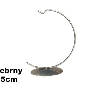 Stojaki wieszak SREBRNY na Bombkę 10cm kule
