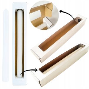 Świeca biała do CHRZTU z PUDEŁKIEM tekturowym gromnica czysta 40cm fi3cm