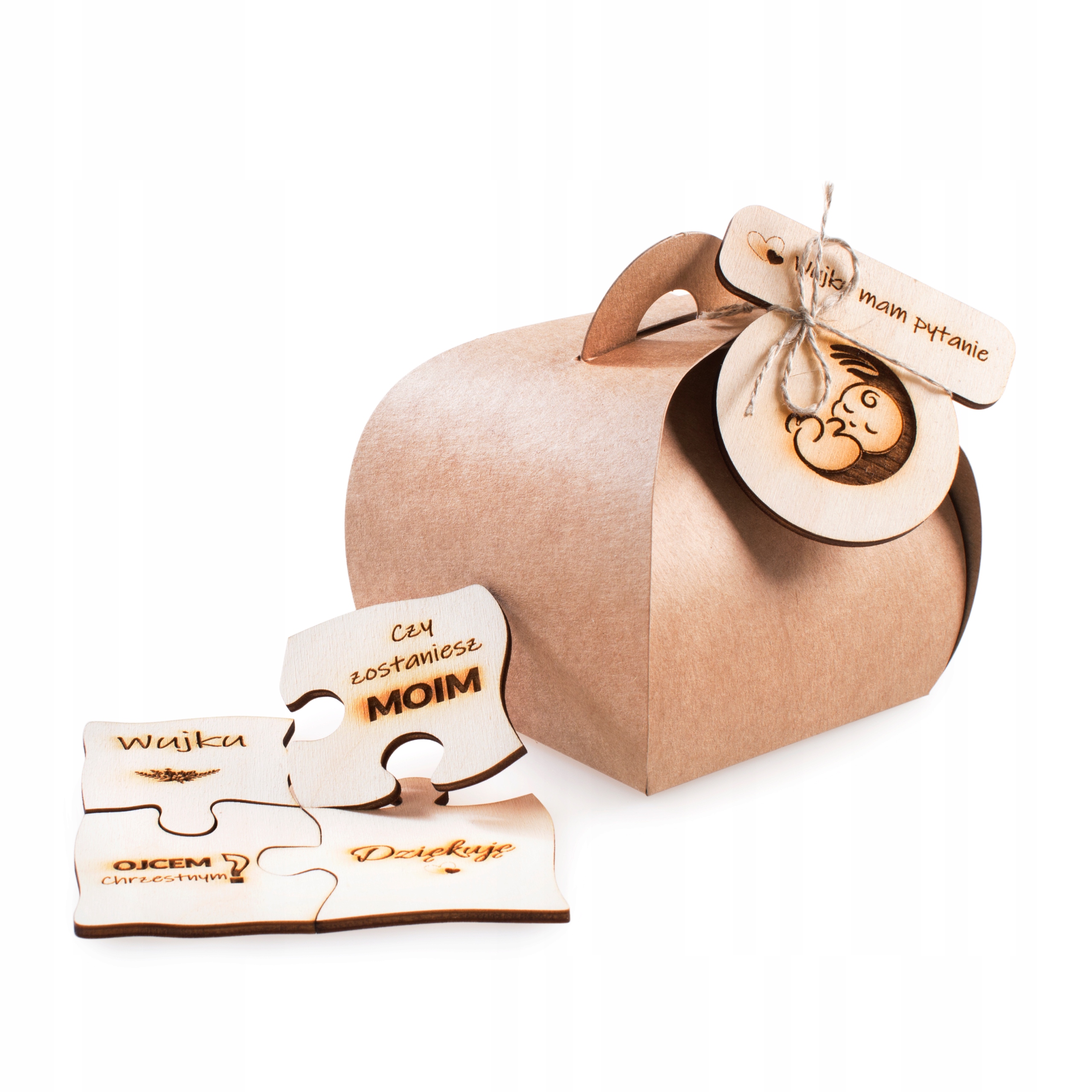 Kartka Pytanie zostaniesz MAMĄ CHRZETNĄ OJCEM imię