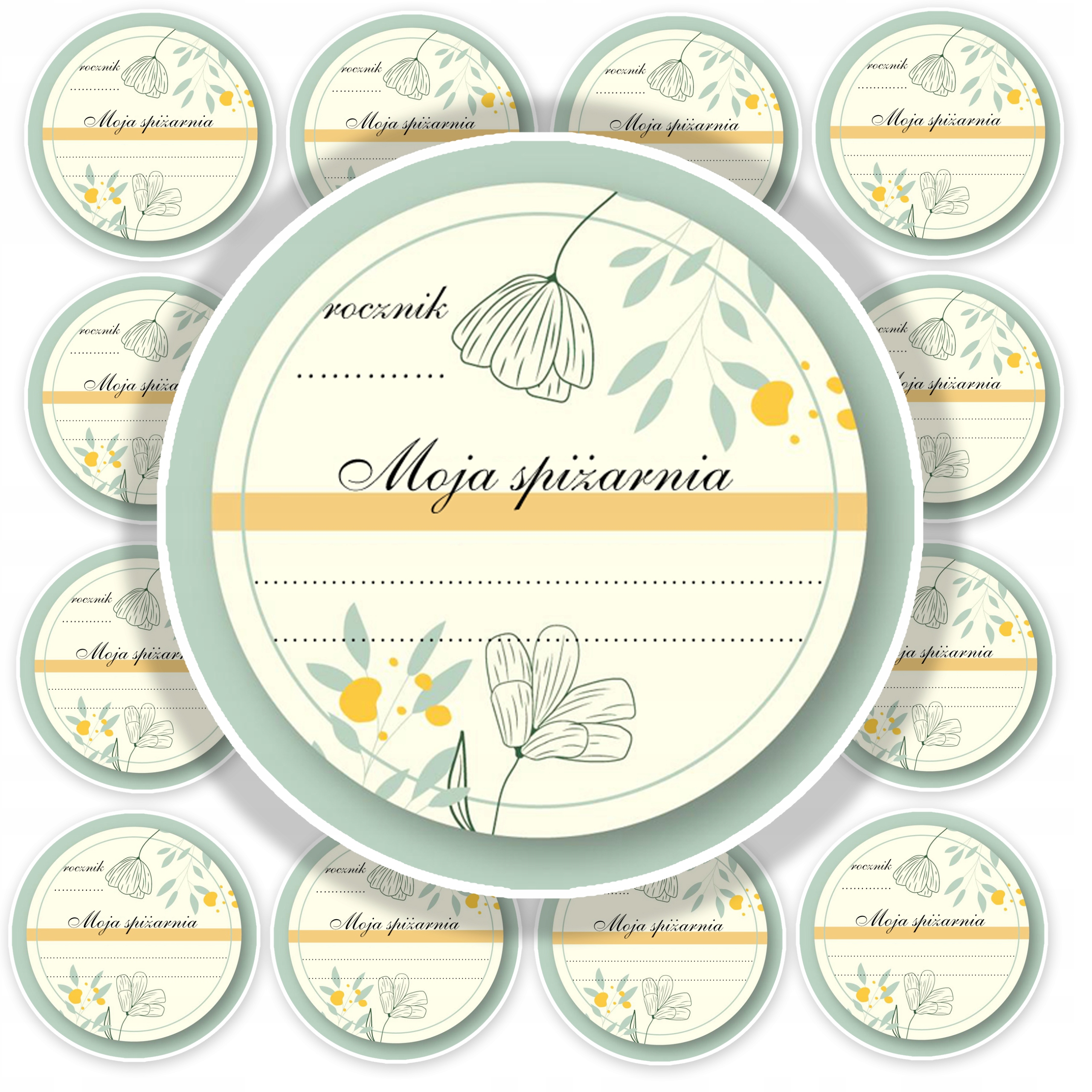 ETYKIETY NA SŁOIKI NAKLEJKI PRZETWORY DŻEM 50szt