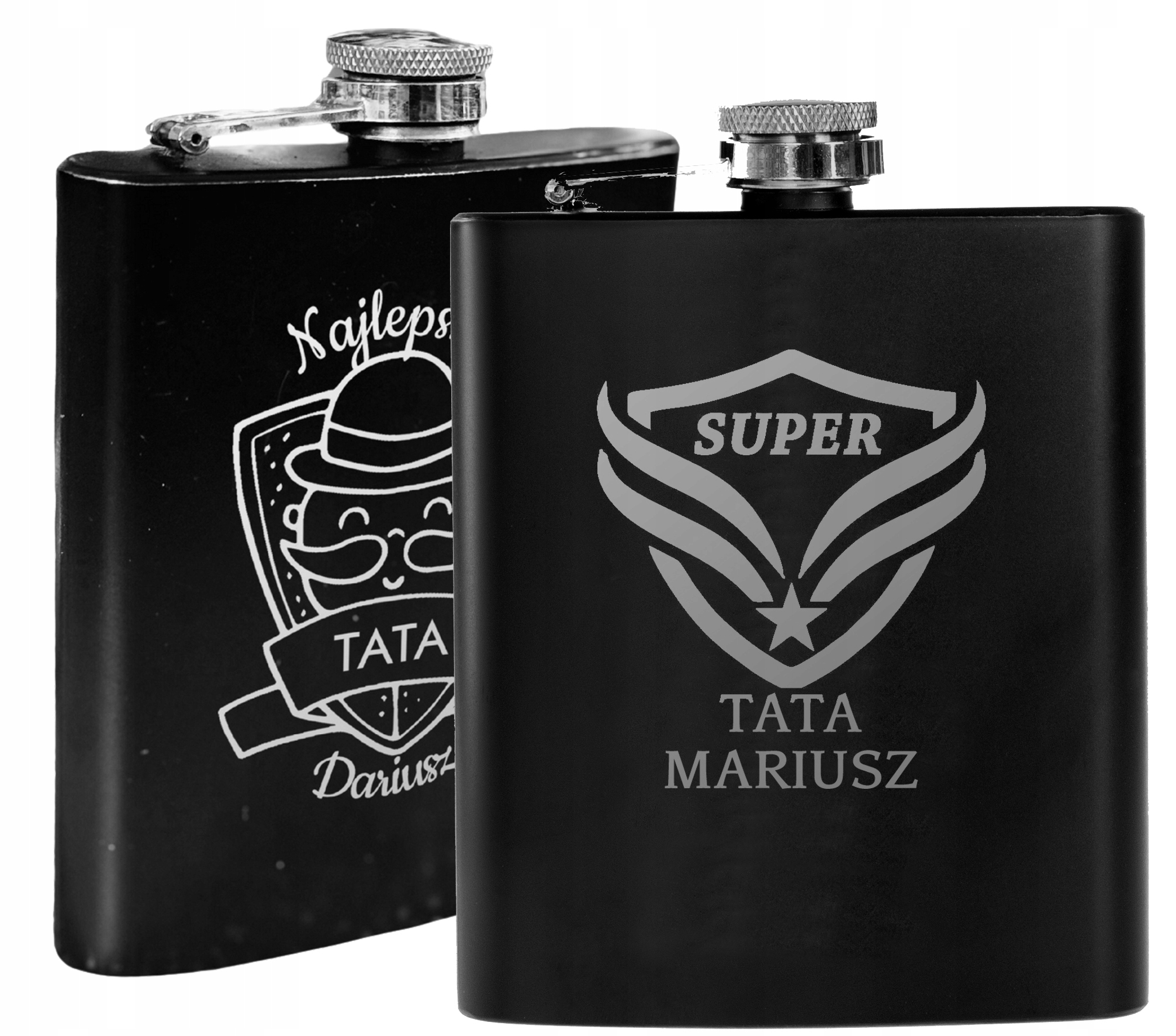 PREZENT upominek na Dzień TATY Ojca PIERSIÓWKA 210ml z GRAWEREM wzory imię