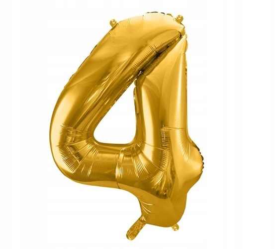 Balon Foliowy Cyfra 4 Urodziny Złota 86cm