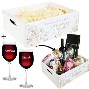 skrzynka-kosz-podziekowania-dla-rodzicow-biala-xl-kieliszki-grawer-imiona