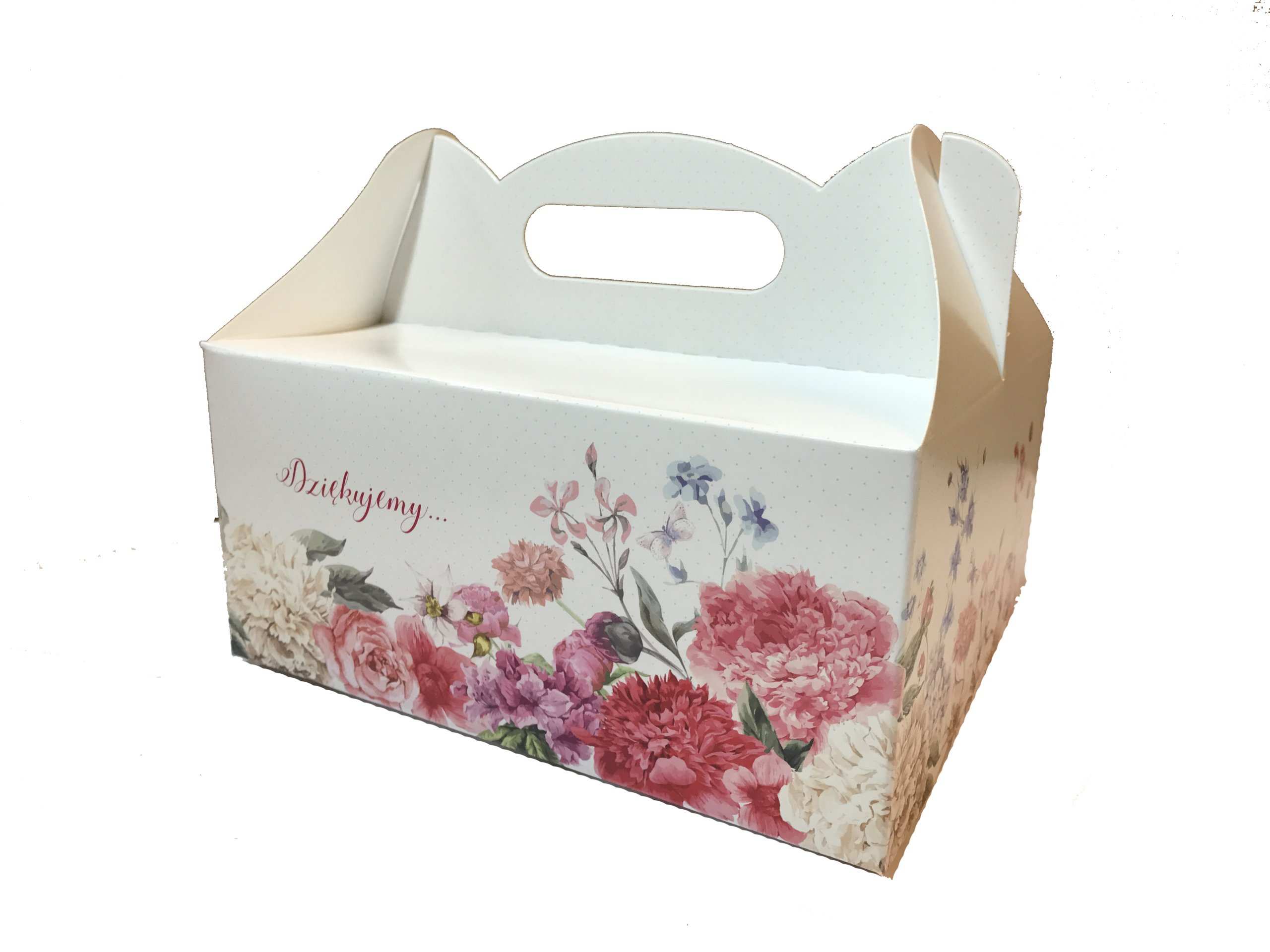 Pudełko na ciasto weselne pudełka tekturowe WZÓR RÓŻE