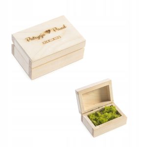 Szkatułka do podawania obrączek na ślub obrączki