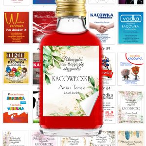 Naklejki na piersiówki 200ml WESELE podziękowanie 100 szt