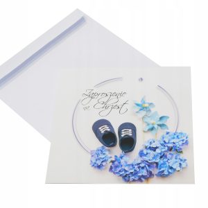 Zaproszenia na Chrzest Święty Chrzciny 5szt BUCIKI