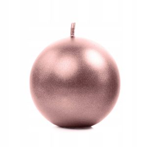 Świeca tradycyjna parafinowa PartyDeco 1 szt świeca kula różowe złoto 6 cm