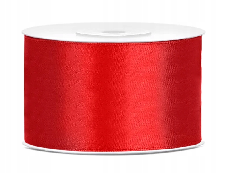 Tasiemka taśma satynowa atłasowa 38mm CZEROWNY wstążka czerwona