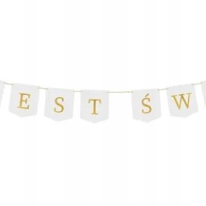 Baner Chrzest Święty biały 2m dekoracja