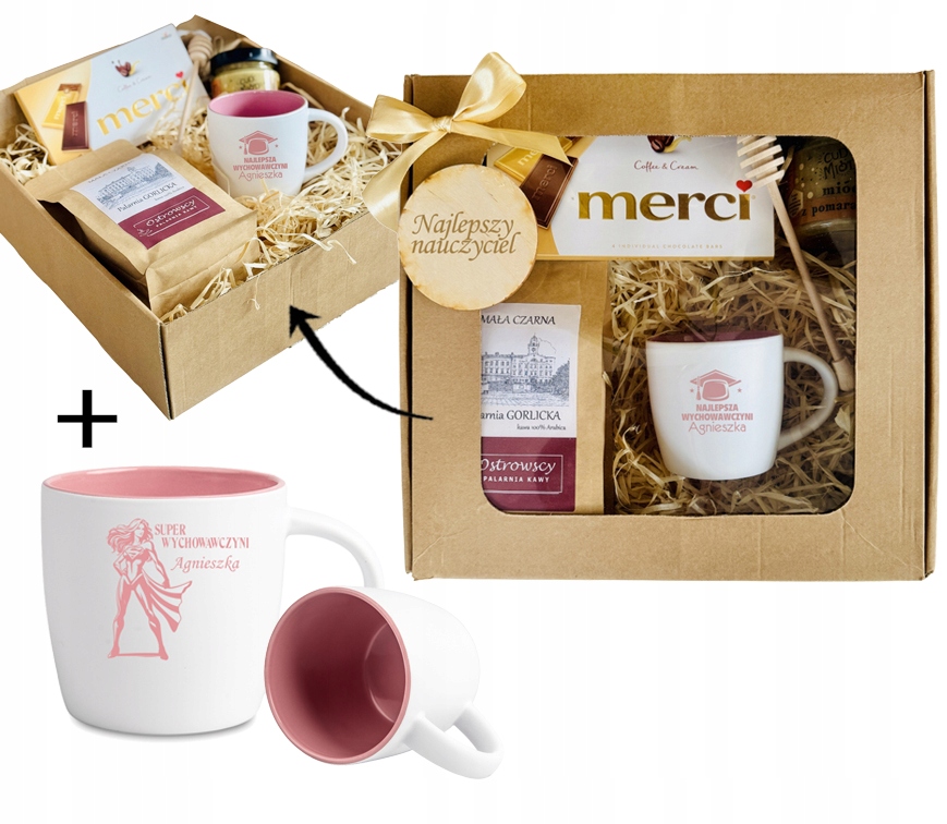 ZESTAW w pudełku PREZENT upominek z okazji na DZIEŃ NAUCZYCIELA z KUBKIEM