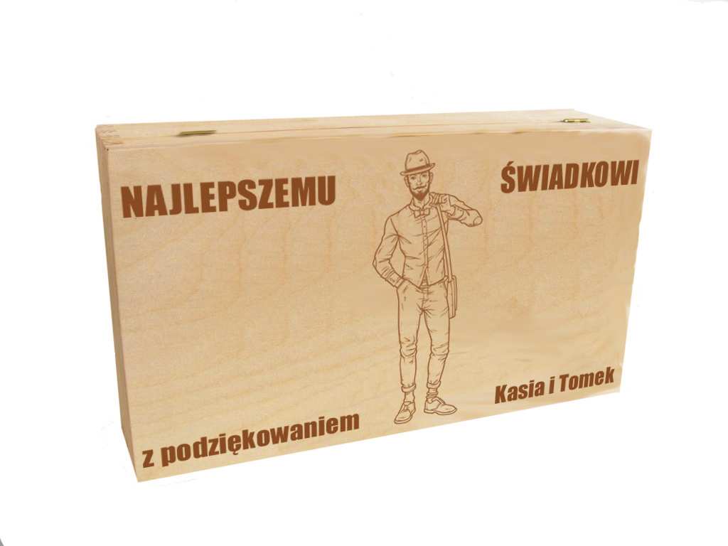 Kuferek SKRZYNECZKA dla ŚWIADKA prezent podziękowanie