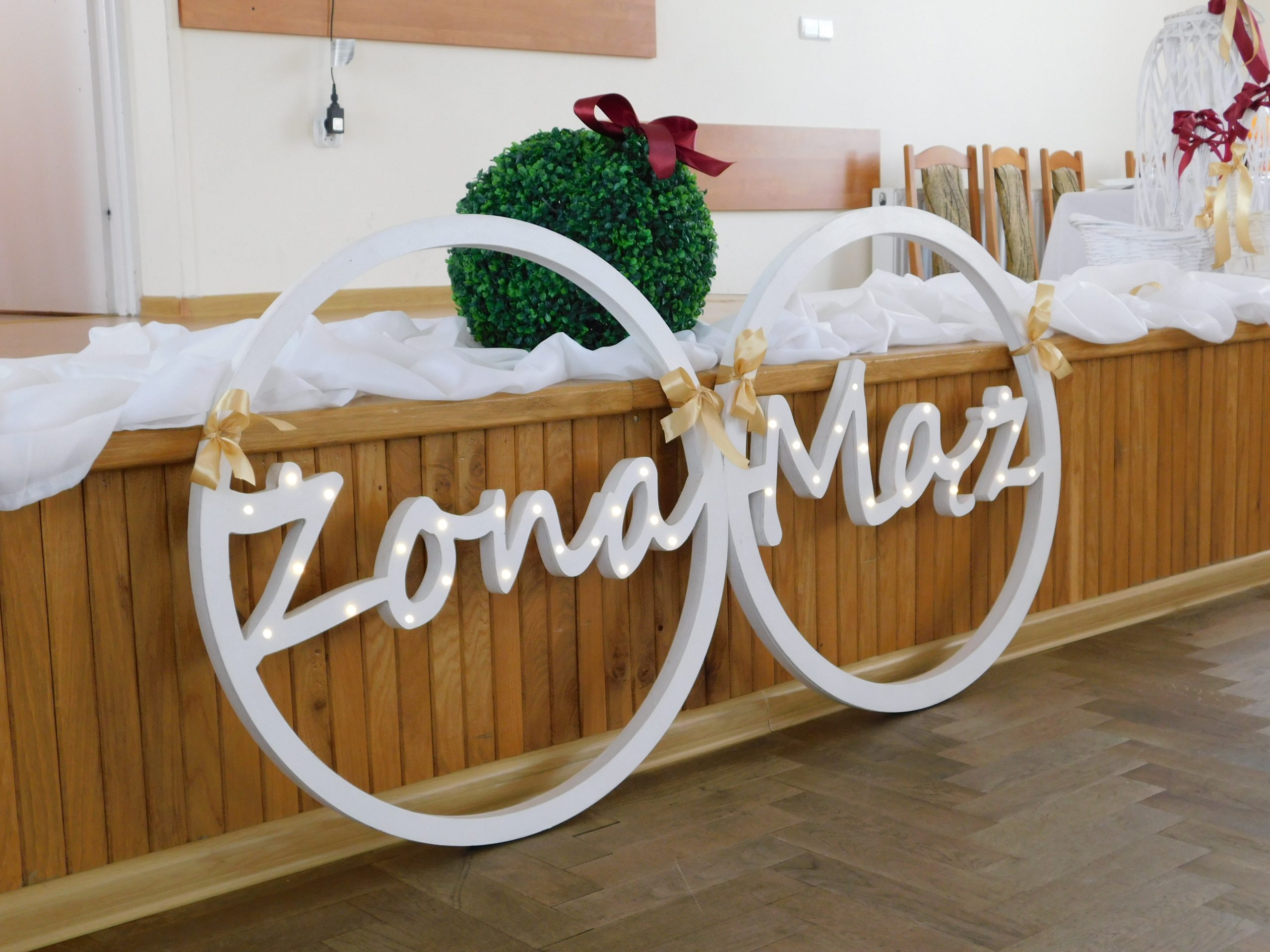 Podświetlane koła Mąż Żona MEGA rozmiar 100 cm